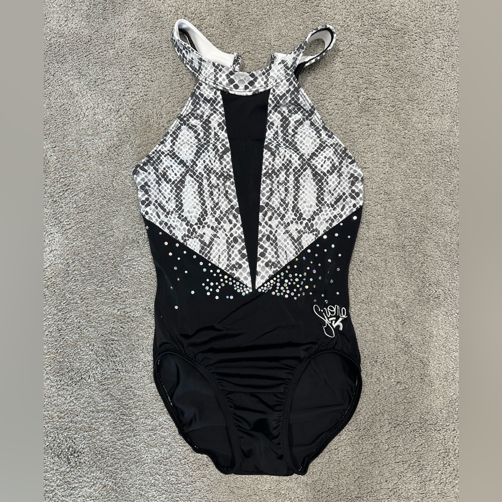Black and White Snakeskin Leotard